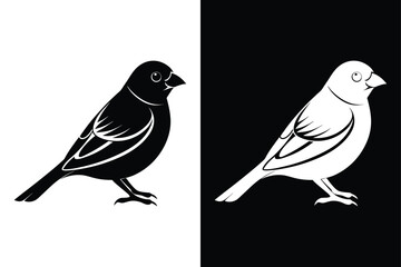 Obraz premium Finch Silhouette Vector Perfect for Logos and Graphics.