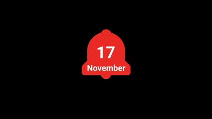 17 November date Notification bell Animation