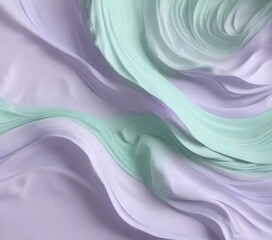 Fototapeta premium Soft lavender and mint wave background with delicate swirls, abstract, soothing, calming