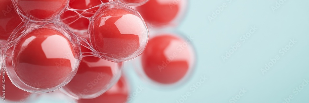 Fototapete high-tech aesthetic red virtual reality spheres with circuit patterns for innovative digital art and