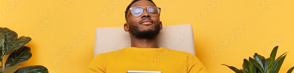 Poster Sleek Tech Integration Modern Athlete with Digital Device in Bright Office Setting - Business Workflow and Fitness Synergy for Enhanced Productivity