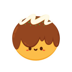 Takoyaki character. vector. Takoyaki on white background. Takoyaki isolated.