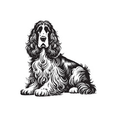 Clumber Spaniel Dog Vector Silhouette - Clumber Spaniel Dog minimal Design - Illustration of Clumber Spaniel Dog.