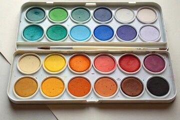Paint Palette with Different Color Swatches, paint colors, color swatches, dyes, paint palette, color palettes