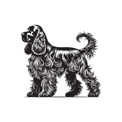 Clumber Spaniel Dog Vector Silhouette - Clumber Spaniel Dog minimal Design - Illustration of Clumber Spaniel Dog.