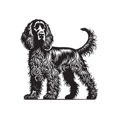 Clumber Spaniel Dog Vector Silhouette - Clumber Spaniel Dog minimal Design - Illustration of Clumber Spaniel Dog.