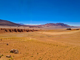 Remote volcanic landscape of the Atacama Desert, South America, Chile