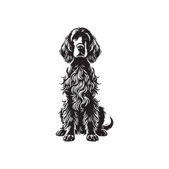 Clumber Spaniel Dog Vector Silhouette - Clumber Spaniel Dog minimal Design - Illustration of Clumber Spaniel Dog.