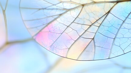 Obraz premium Iridescent Butterfly Wing Closeup Macro Pastel Colors