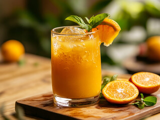 Refreshing Fresh Orange Juice in a Glass