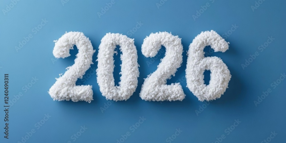 Poster minimalist snow text typography for 2026 fresh beginnings in winter aesthetics - visual content and 