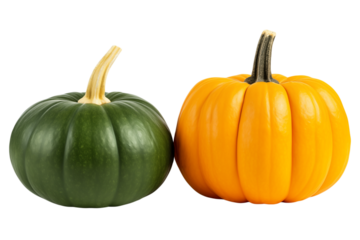 Pumpkins isolated on transparent background.