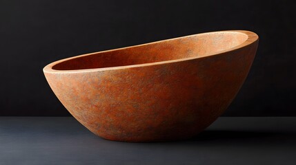 Abstract Orange Stone Bowl, Modern Ceramic Dish, Rustic Kitchenware