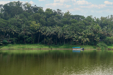 taditional boat on the sermo reservoir, Yogyakarta, Indonesia