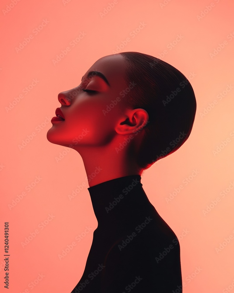 Poster minimalist silhouette portrait on gradient background sharp profile details for modern digital art c