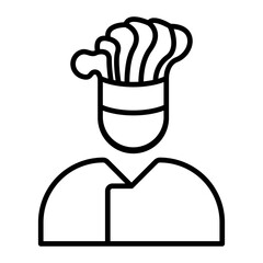 Uniformed Waiter.line icons