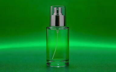 Elegant Green Perfume Bottle Mockup Product Photography