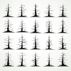 Dramatic Black Vector Ground Cracks Silhouettes for Graphic Design Elements