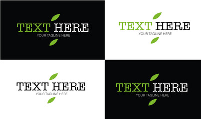 Simple text logo|Text Here logo ideas|Green logo