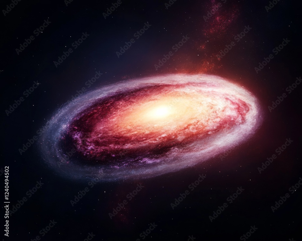 Poster Cosmic Light Spiral Vivid Nebula in Deep Space - Celestial Imagery for Modern Tech Display and Educational Science Content Enhancement