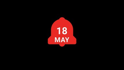 18 May Date on Notification Bell Animation