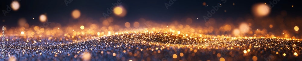 Aufkleber Golden Bokeh Horizon Illuminated 2026 Celebration in Sparkling Text Modern Holiday Visuals and Festive Branding for Event Marketing Strategy