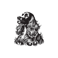 Minimalist Cocker Spaniel Dog Silhouette - Cocker Spaniel Dog Vector - Illustration of Cocker Spaniel Dog.