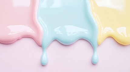 Soft Pastel Paint Colors Flowing Together on a Smooth Surface for Artistic Background Design