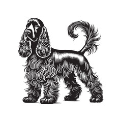 Minimalist Cocker Spaniel Dog Silhouette - Cocker Spaniel Dog Vector - Illustration of Cocker Spaniel Dog.