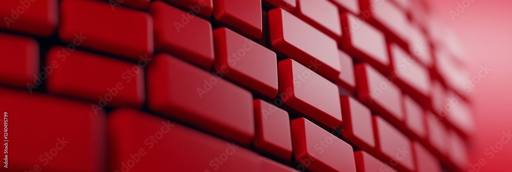 Fototapete Sleek Red Panel Display Smooth Glossy Surface in Grid Design - Enhanced Interactive Content and Business Innovation for Modern Communication Platforms