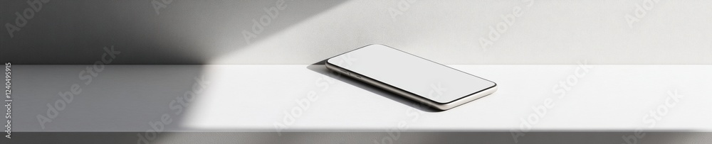 Poster Minimalist Smartphone Interface on Textured Surface - Streamlined Digital Concept for Modern Technology and Connected Communication in Business Innovation