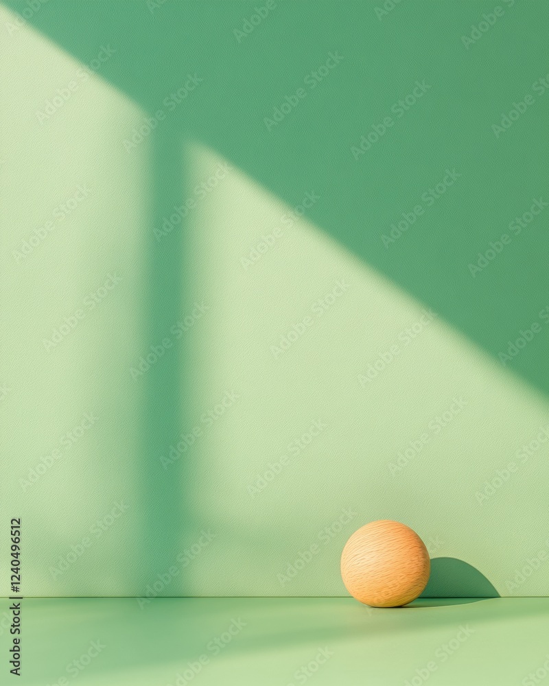 Poster minimalist design sphere against green backdrop textured modern decor for contemporary spaces - mate