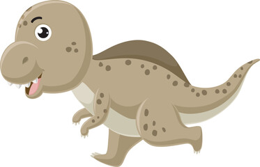 Cartoon little dinosaur on white background