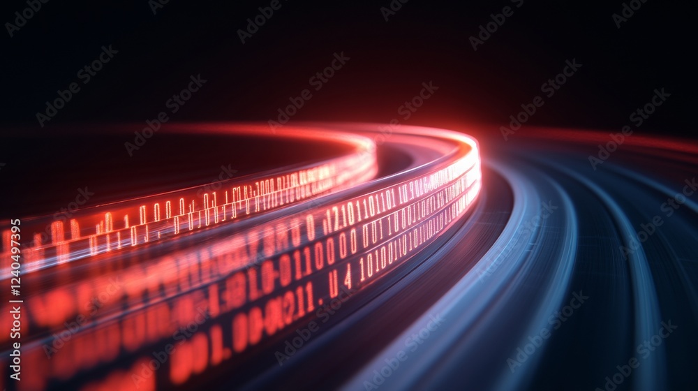 Poster Futuristic Financial Dashboard Sleek Data Streams with LED Vibrance on Digital Pathway - Cutting-Edge Analytics in Fintech and AI Financial Services