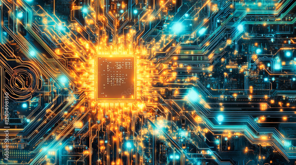 Poster generic information technology, computer architecture or artificial intelligence abstract concept co