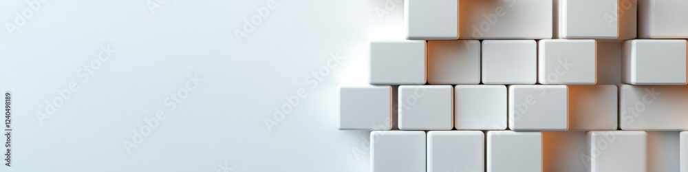 Poster modern geometric wall art white cube installation on minimalist canvas - innovative design for conte