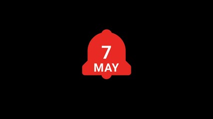 7 May Date on Notification Bell Animation
