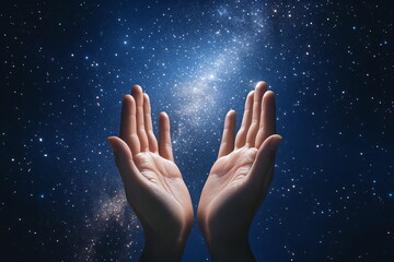 Close-up of two hands held in prayer against