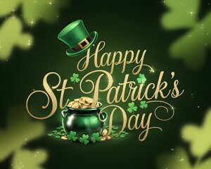 Celebrate St. Patrick's Day with a Pot of Gold, Shamrocks, and Festive Green Decor.