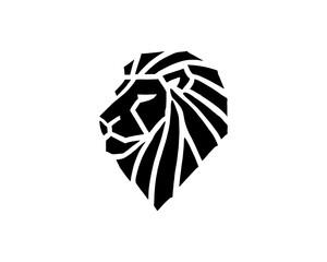 Lion Logo Design Vector Template. Lion Head Logo Icon Vector illustration. Black and white Lion head vector illustration.	