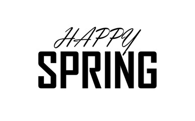 春の訪れを祝福する、HAPPY SPRINGのシンプルなロゴマーク（ベクター素材）
