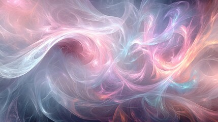 Abstract Pastel Nebula Swirls,  Dreamy AI Art Background