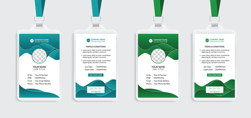 Corporate Modern & Creative student or employee ID Card Design Template for print