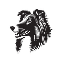  Collie Dog Vector Silhouette - Collie Minimal Design - Illustration of Collie Dog.