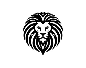 Lion Logo Design Vector Template. Lion Head Logo Icon Vector illustration. Black and white Lion head vector illustration.	