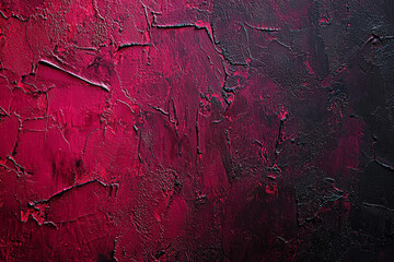 Crimson and black textured wall, abstract art.