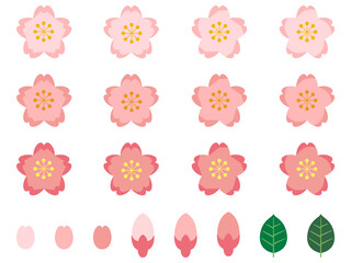カラフルな桜の花のセットその2