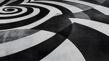Abstract Monochrome Spiral Swirl Design Background