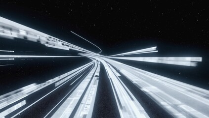 Futuristic Highway Through Space, Digital Art