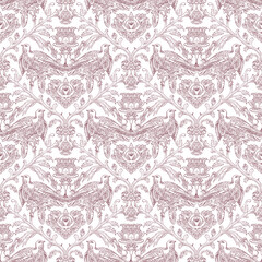 Birds and Floral Seamless Pattern: Elegant Vector Illustration for Fabrics, Wallpapers, and Packaging Design